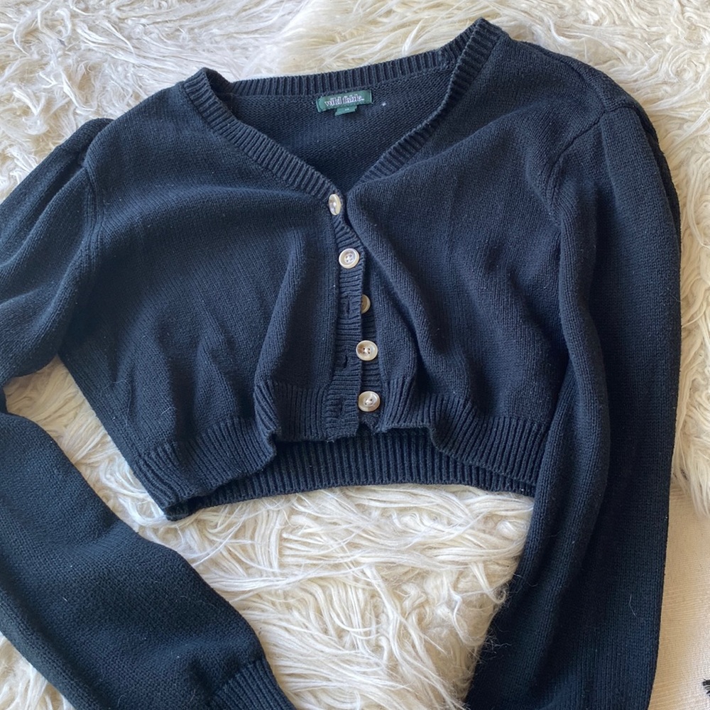 Target button up cropped cardigan